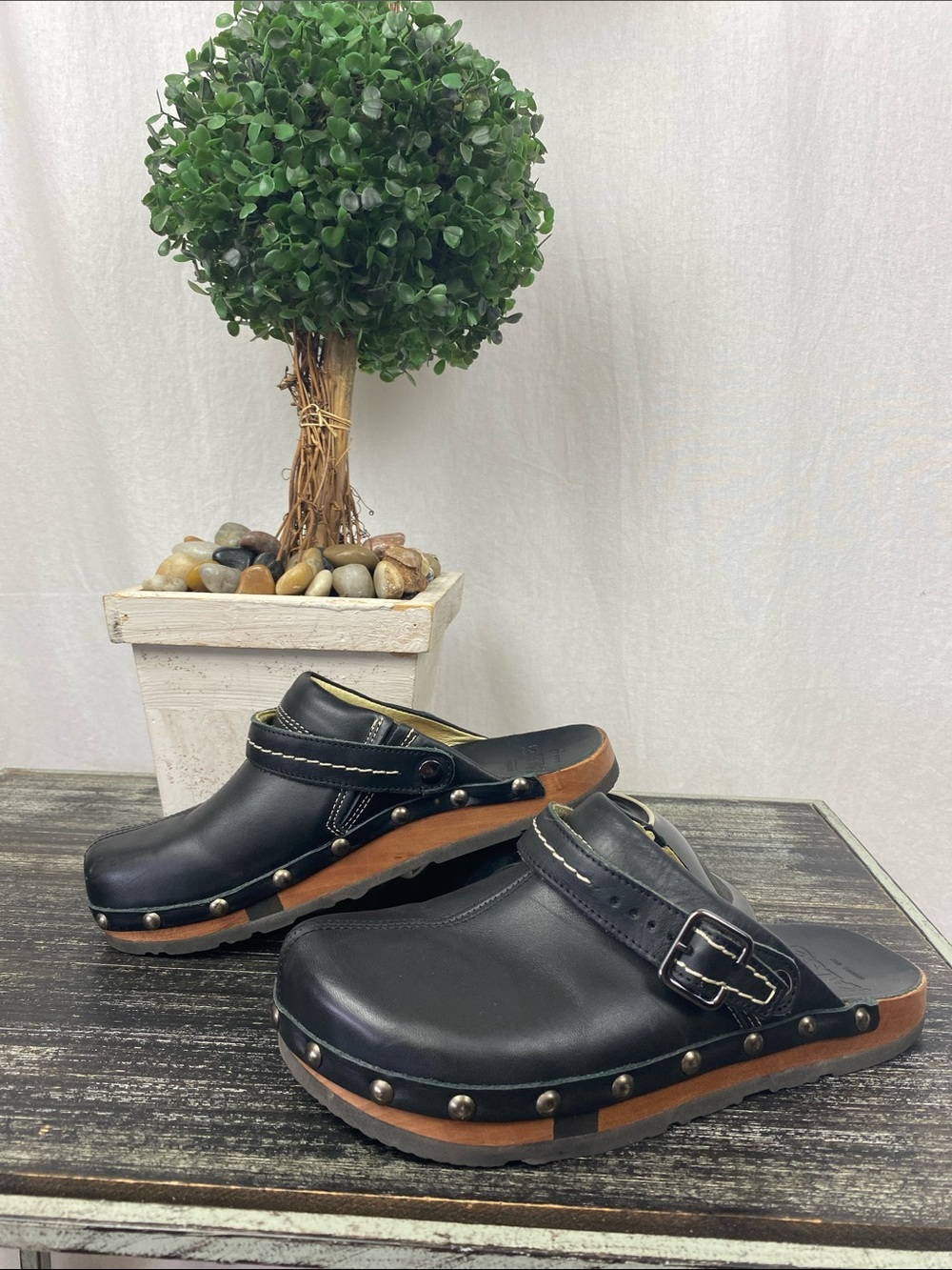 Kalso Black Slip On Clog Shoes 6